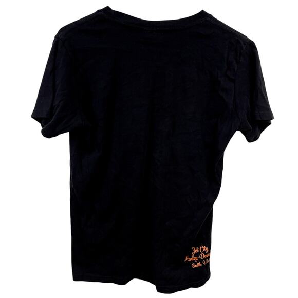 Women's Rhinestone Harley Davidson Seattle Washington Logo Baby Tee Size M - Picture 2 of 3